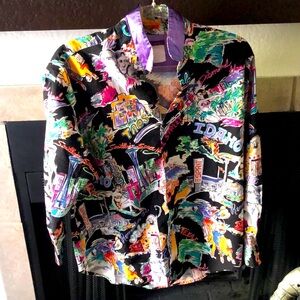 Rare Vintage Esprit Sport Graphic shirt / 80s shirt / 1980s Pop art / med